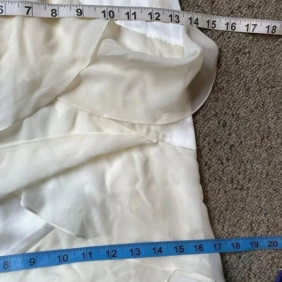 New Bcbgmaxazria Womens Fairy White Black Silk Chiffon Maxi Dress Empire Waist 0 - Picture 4 of 12